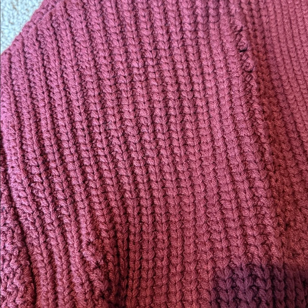 Free People Deep Red Open-Front Cardigan - Picture 3 of 3